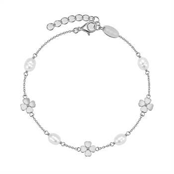 Clover and Pearl sølv armbånd, fra Christina Jewelry & Watches